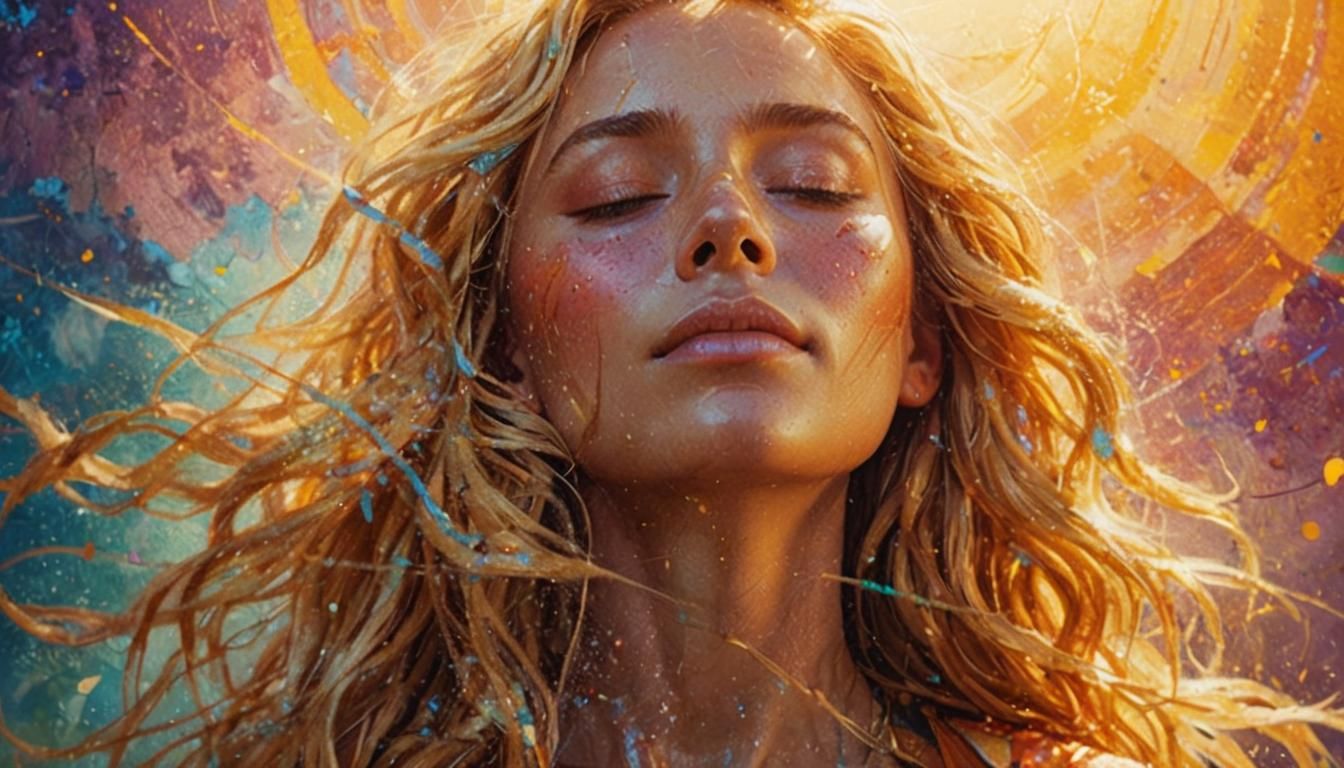 Golden Haired Woman in Sun-Kissed Southern City