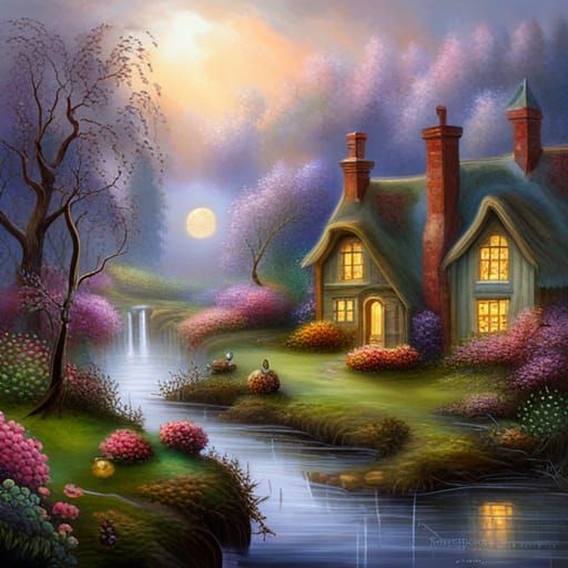 Witchy Spell in Glade: Ethereal Fantasy Landscape