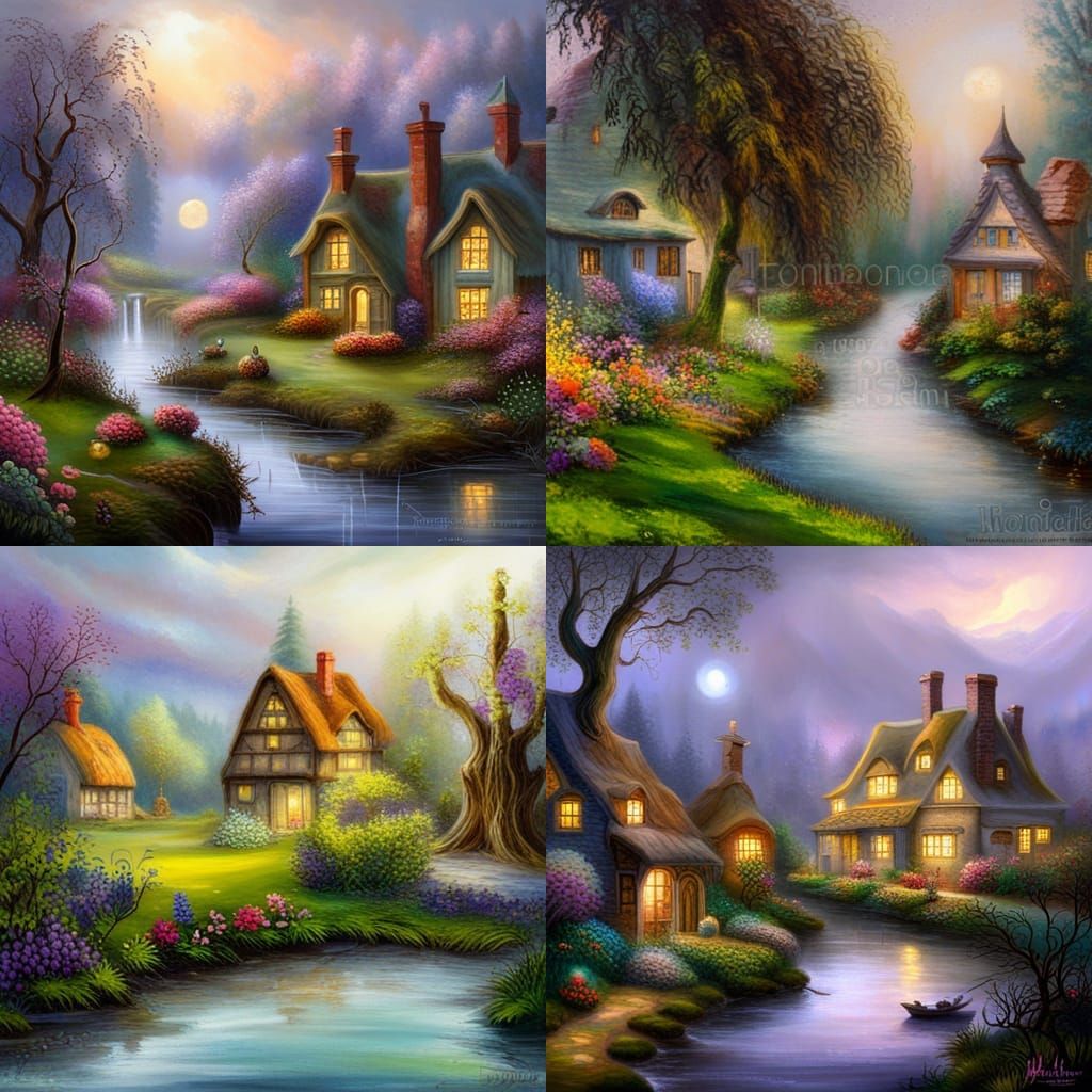 Magical Witchcraft Scene in Ethereal Fantasy Landscape