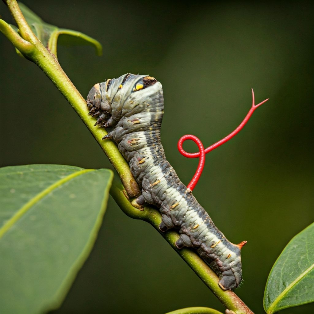 Caterpillar Mimics Snake Head to Scare Bird