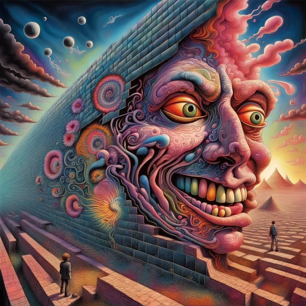 Psychedelic Pink Floyd Tribute in Mixed Media