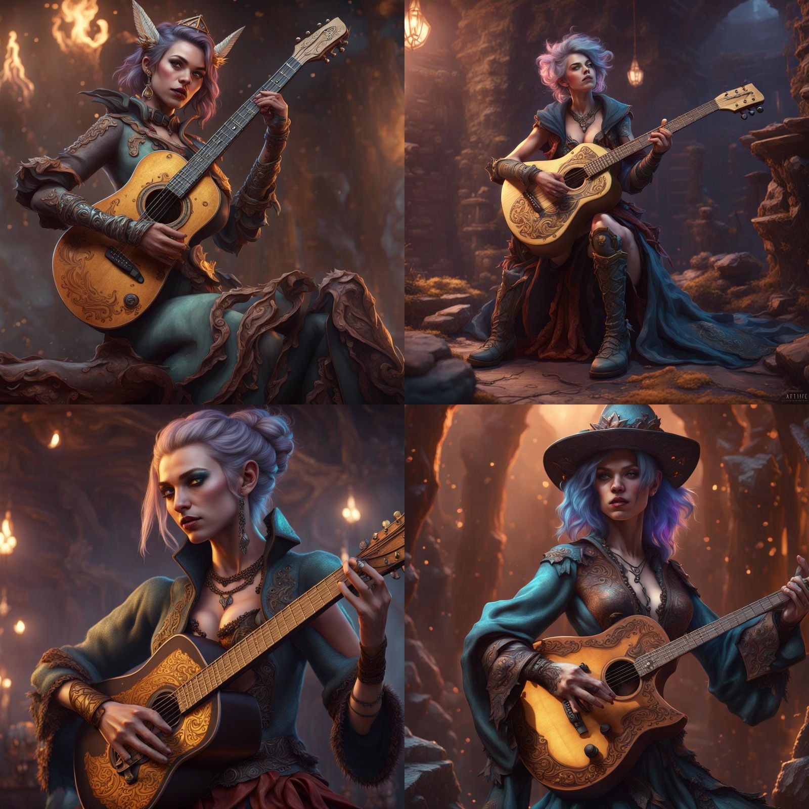 Changeling Bard Rock Star in Detailed Digital Painting