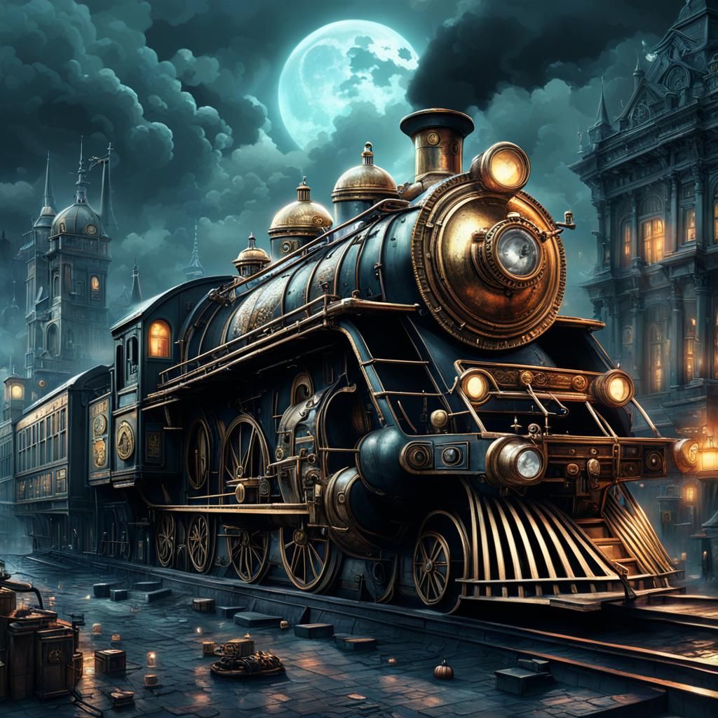 Halloween steampunk dieselpunk  vintagepunk Epic cinematic brilliant stunning intricate meticulously detailed dramatic a...