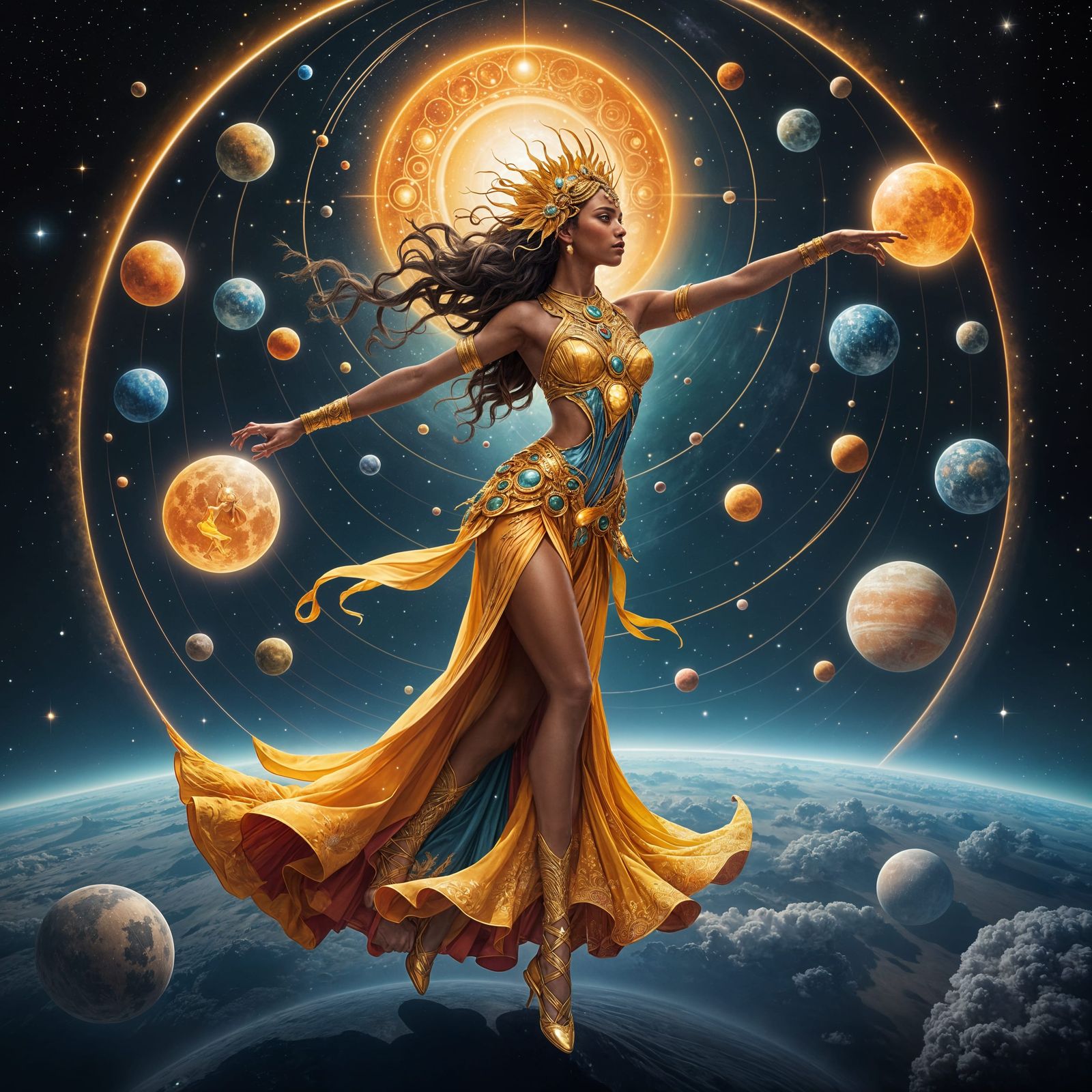 Celestial Dancers: Music of the Spheres in AI Art