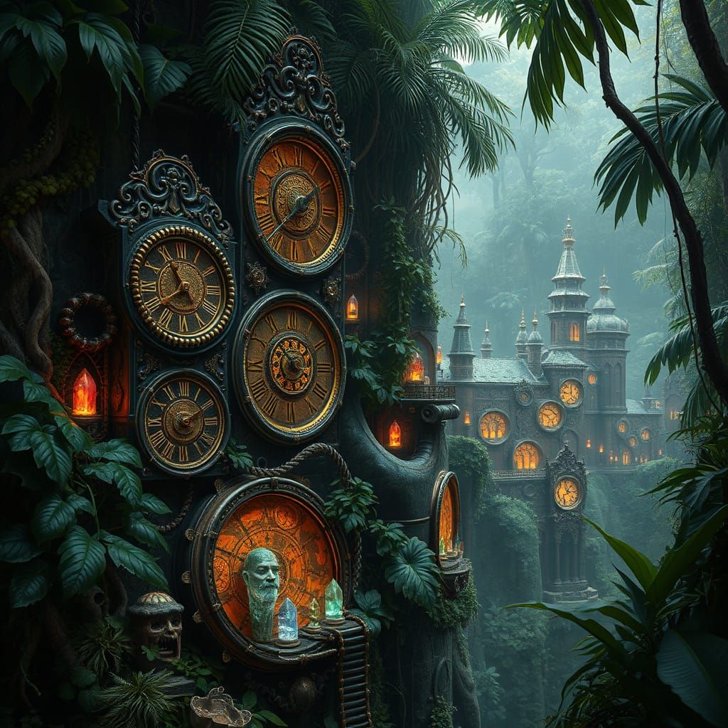 Clockwork Automaton City in Amazon Rainforest