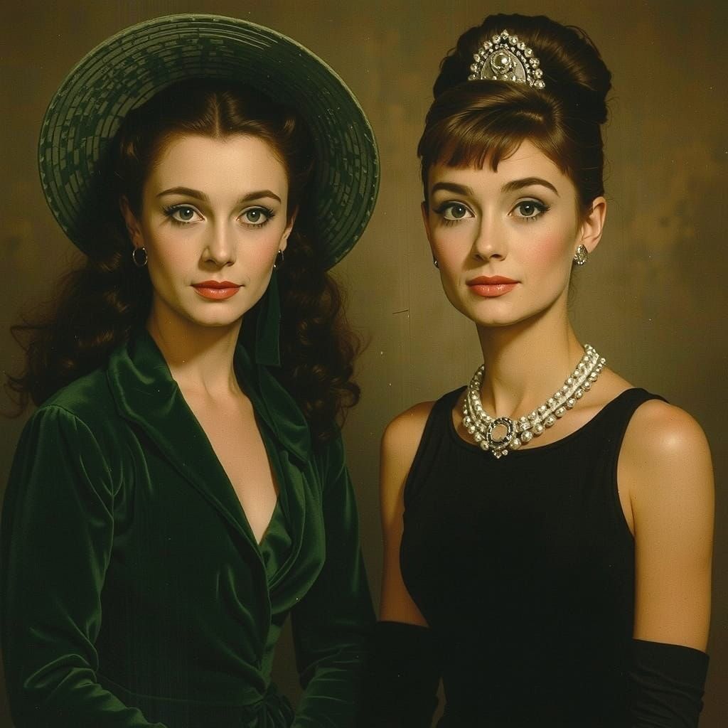 Hollywood Glamour: Portrait of Two Iconic Actresses