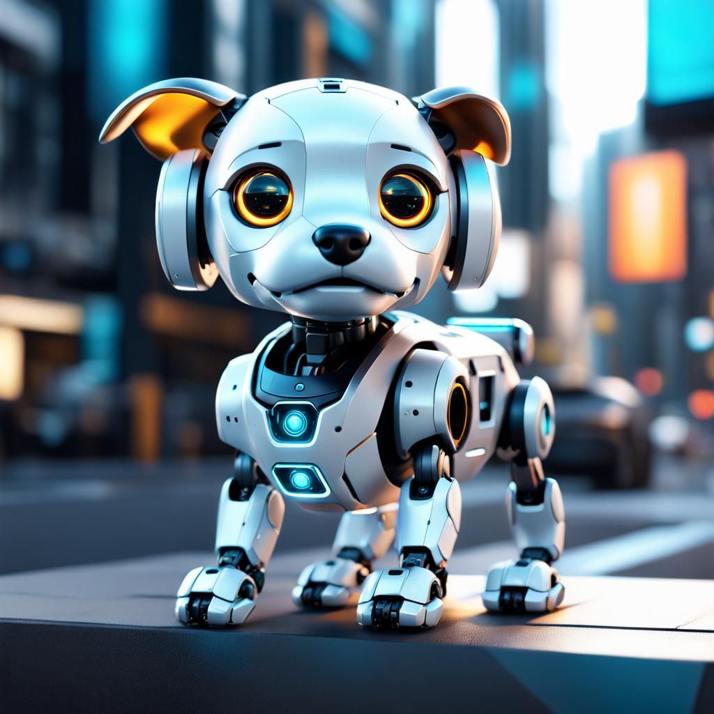 Adorable robot dog