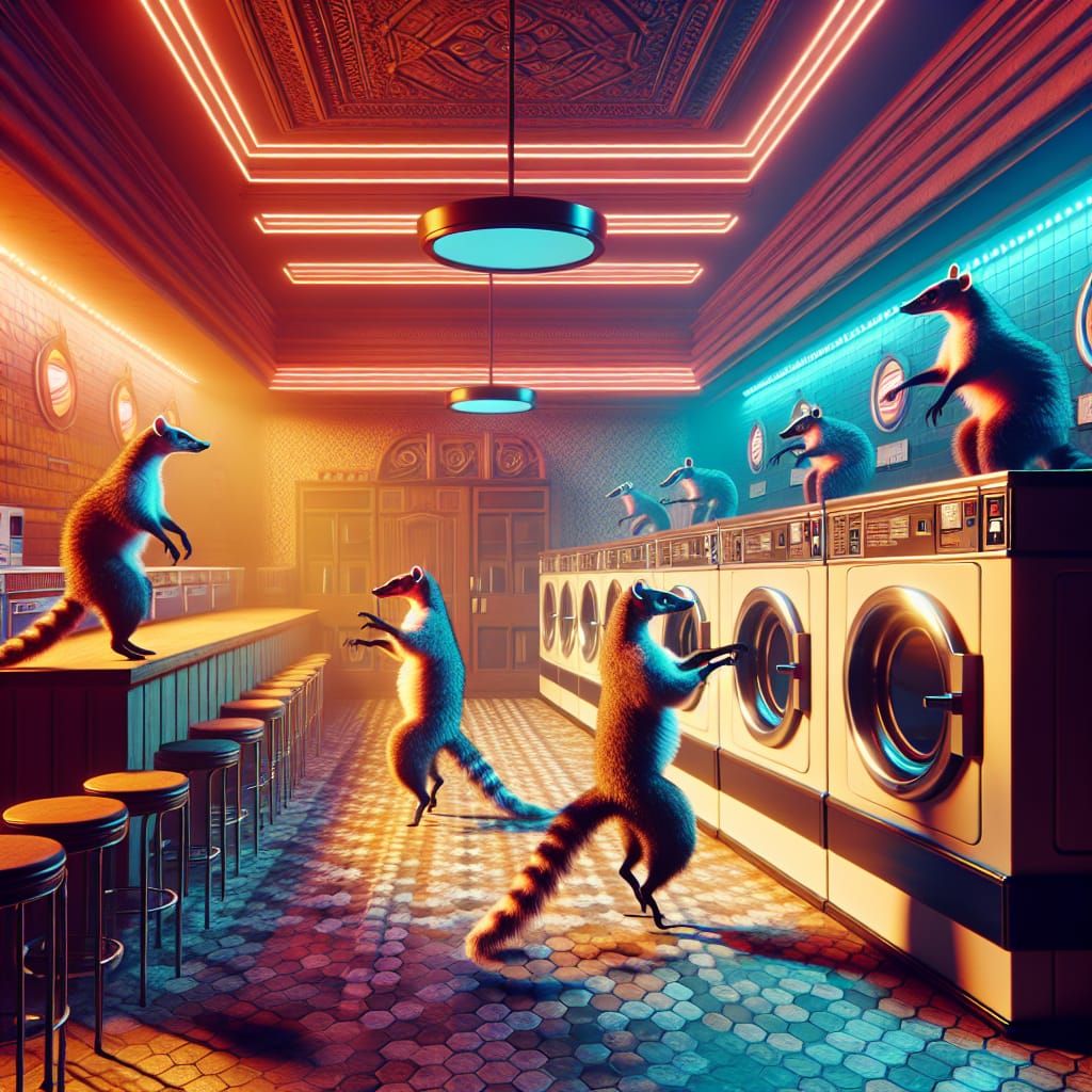 Coatimundis Dancing in the Laundromat