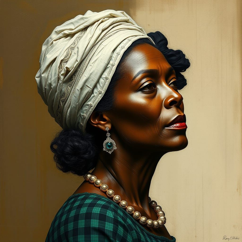 Surreal Portrait of a Noble Woman in Mixed Media