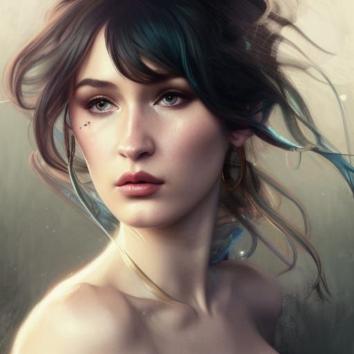 Two Poets Portrait in Art Nouveau Style