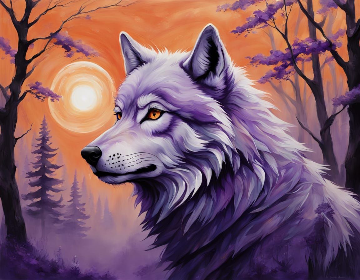 Lone Wolf in a Serene Ethereal Landscape