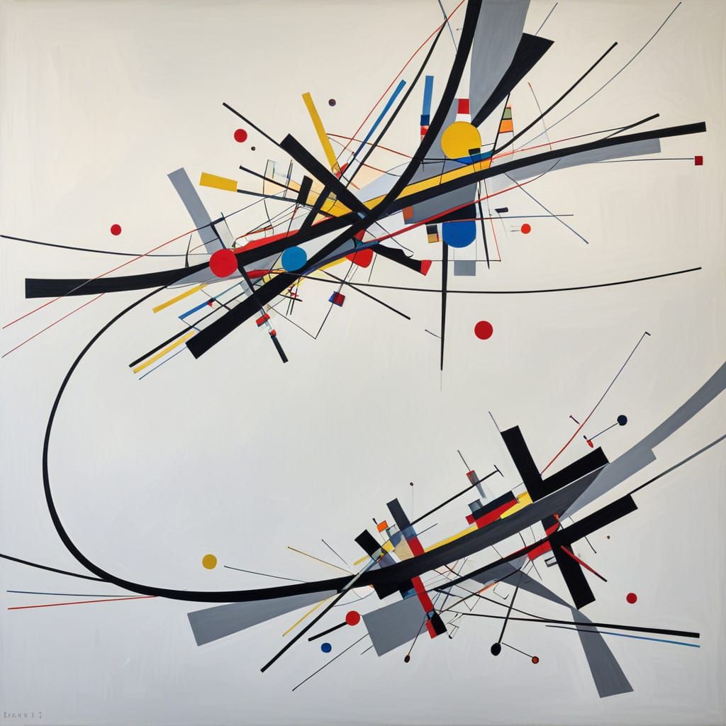 Geometric Abstraction of Intersecting Dynamic Line Bands