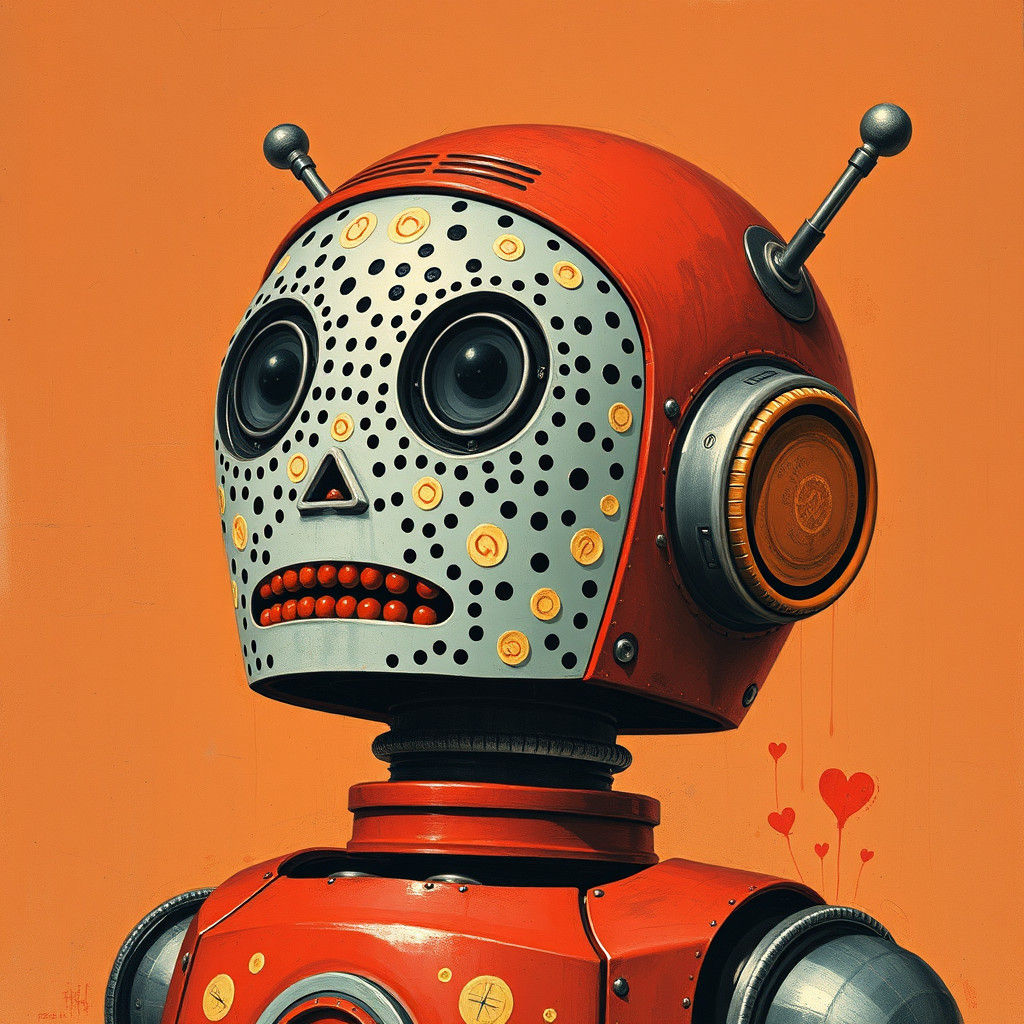 Robot in Surreal Pop Art Style