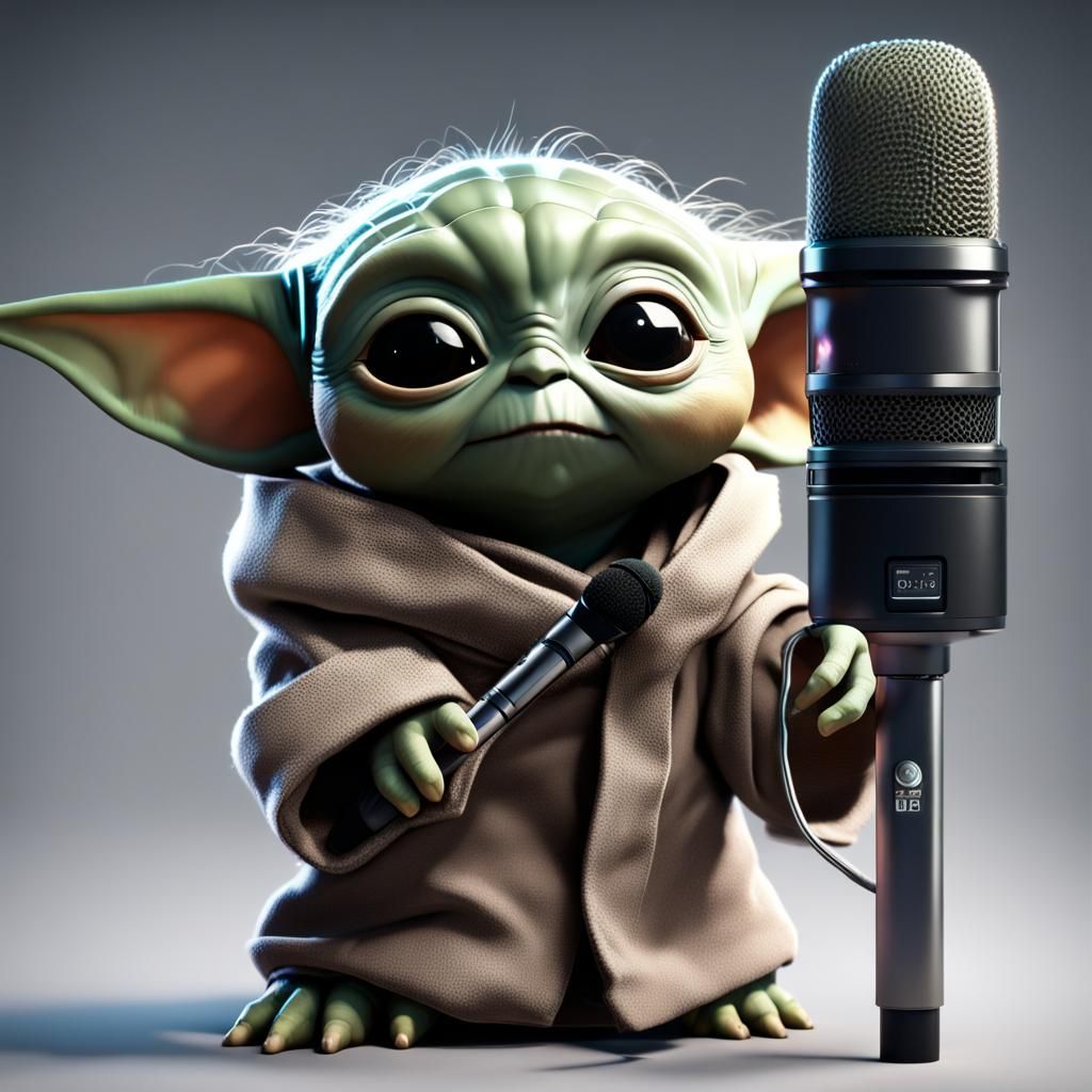 Baby Yoda Singing: Detailed Fantasy Concept Art
