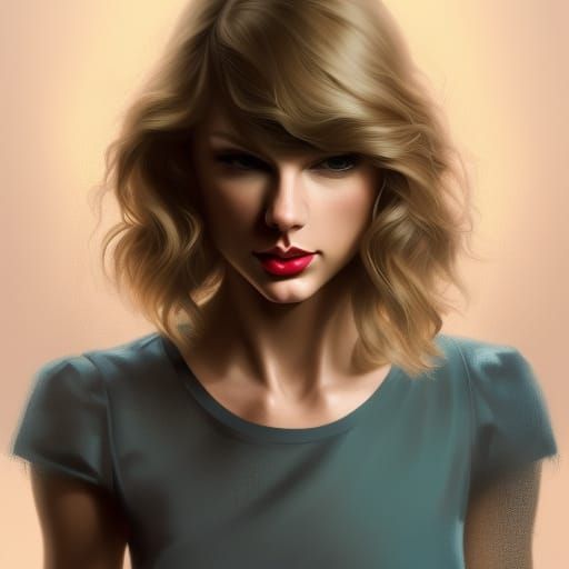 Taylor Swift Portrait in Hyperdetailed Digital Art Style