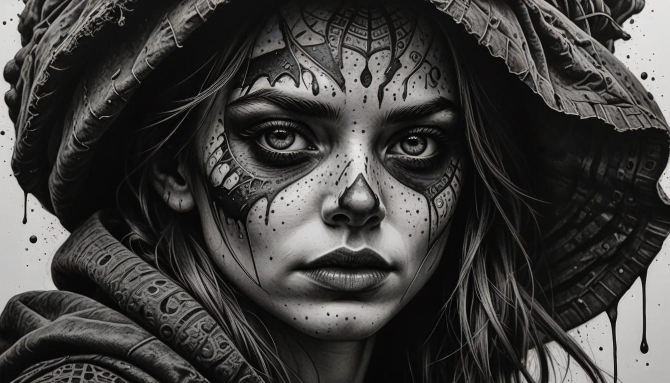 Hyperdetailed Charcoal Drawing: Hit the Spot