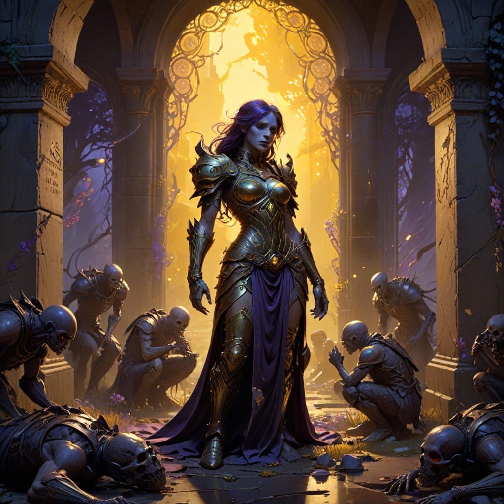 Gothic Zombies Rise Amidst Paladins' Prayer