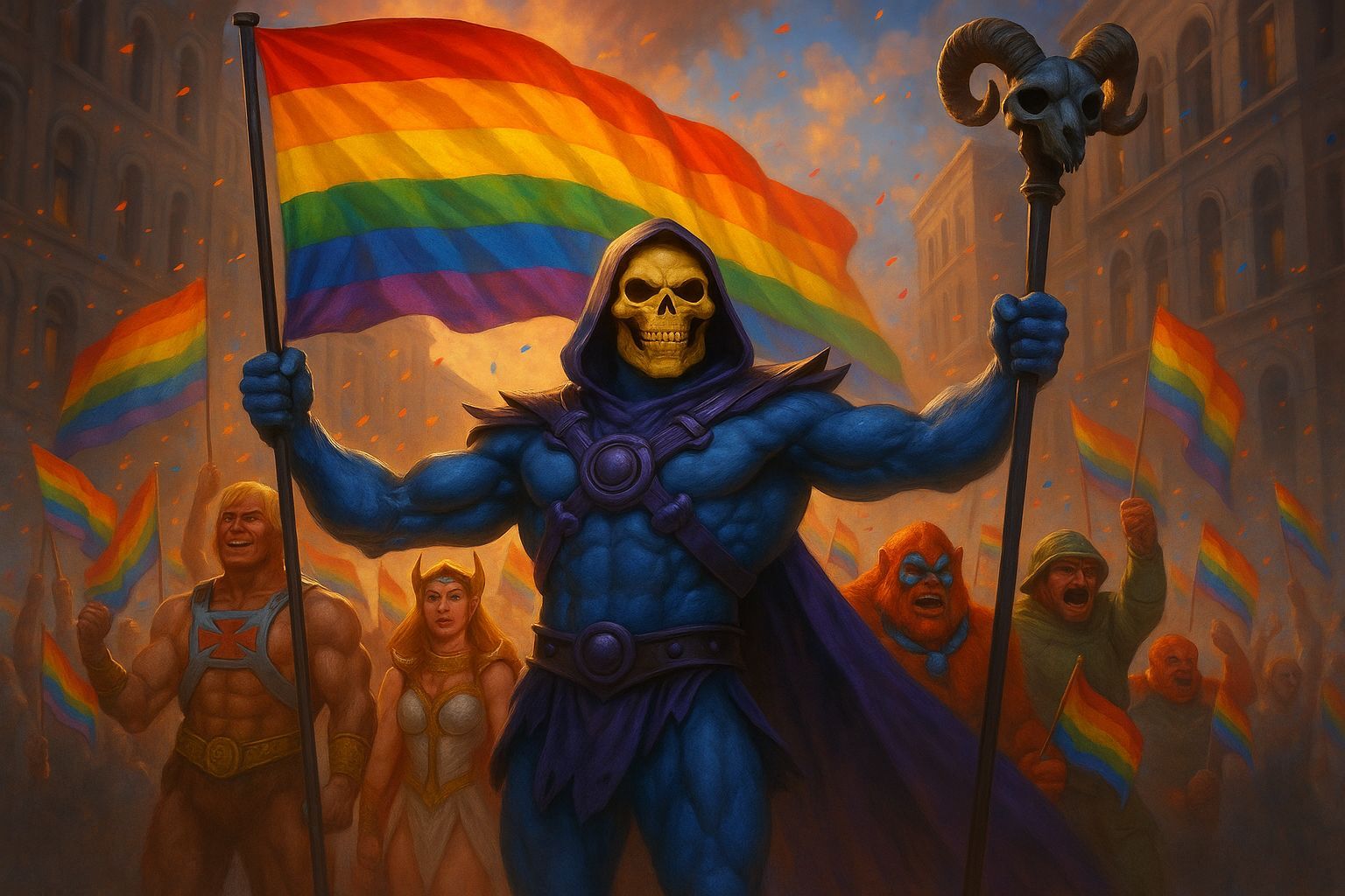 Skeletor Leads a Joyful Pride Parade