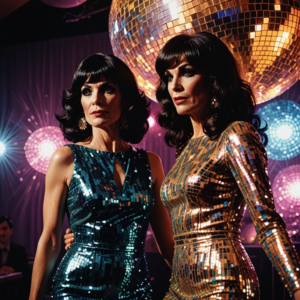 Glamorous Disco Era Couple in Fauvist Style