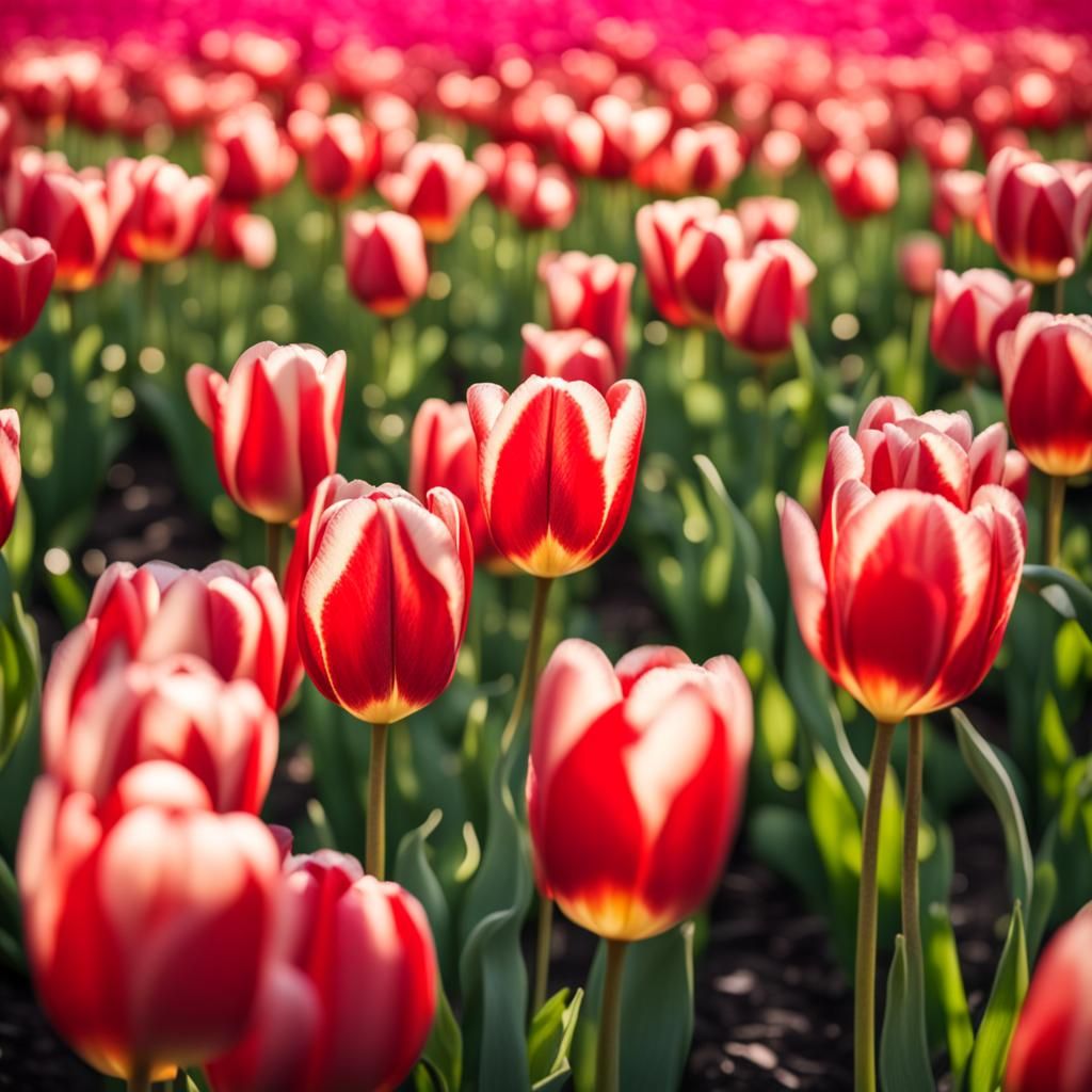 Tulip Field Photography with Bokeh and Natural Light