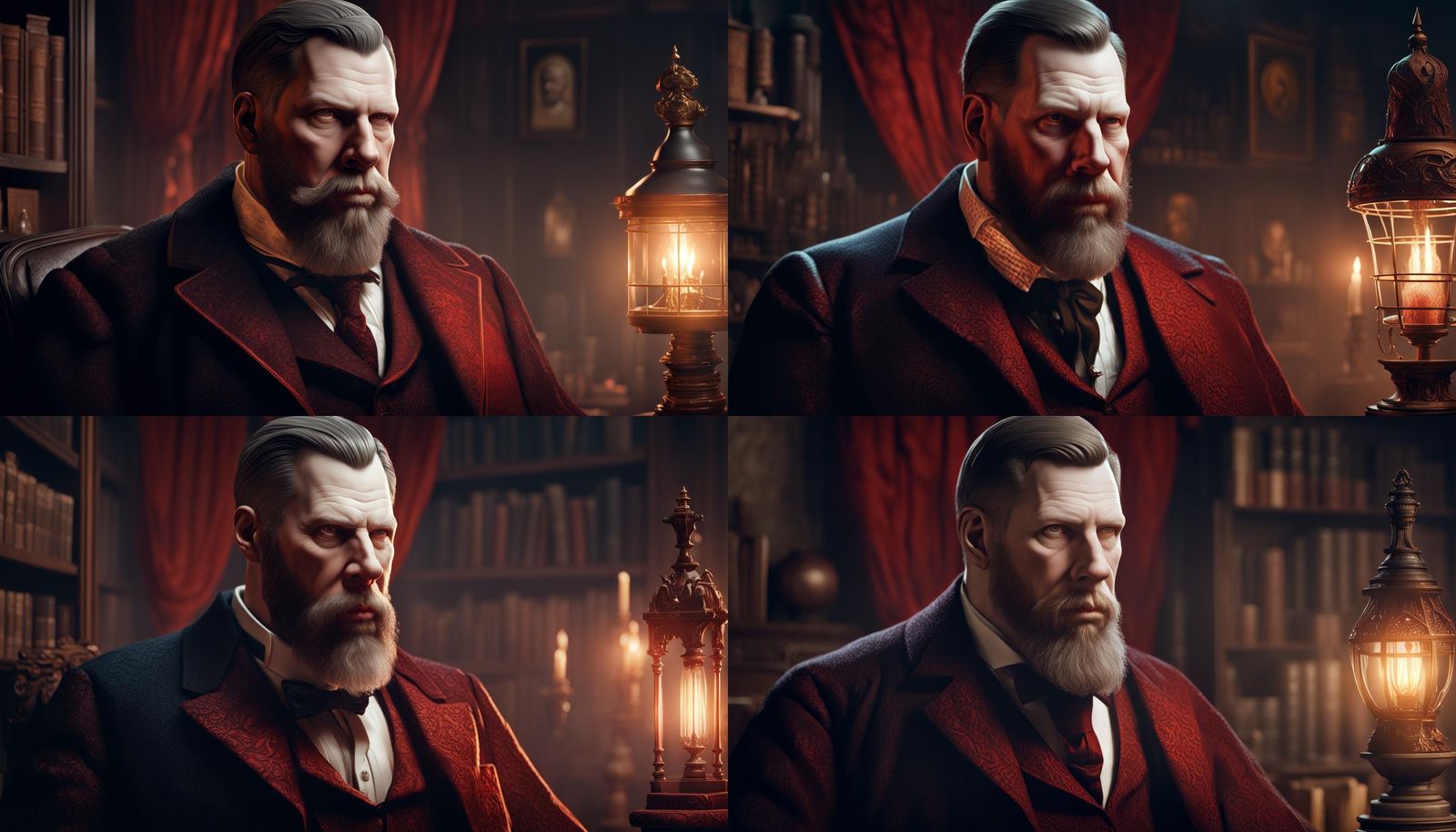 Bram Stoker Portrait in Detailed Matte Painting Style