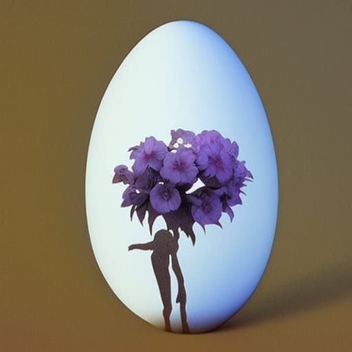 Fantasy Easter Egg with Clematis Flowers