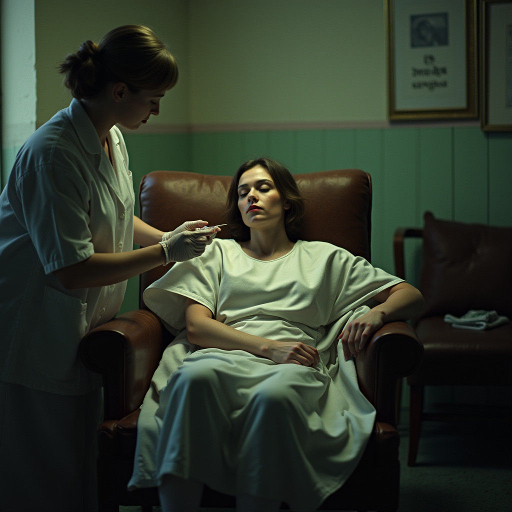 Sedation in Psychiatric Facility: Cinematic Film Still