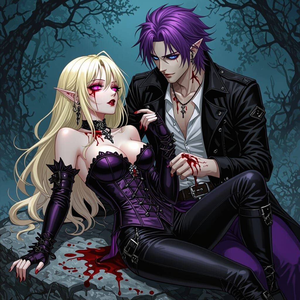 Vampire Romance in Manga Style