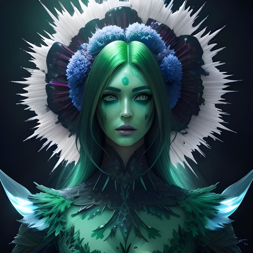 Biohazard Woman in Pop Art Style with Fractals