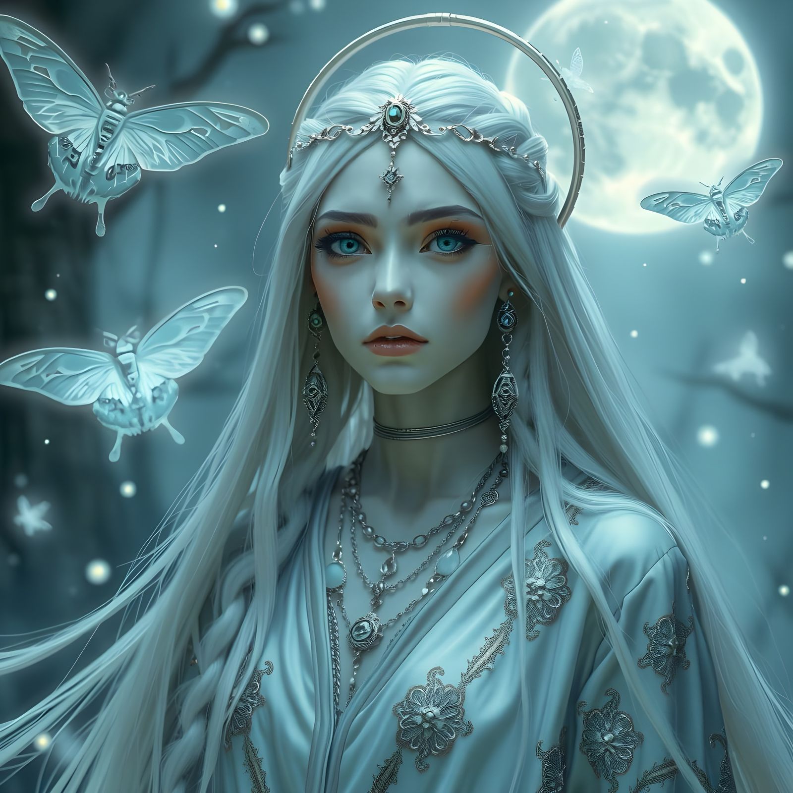 Ethereal Priestess in Lunar Robes