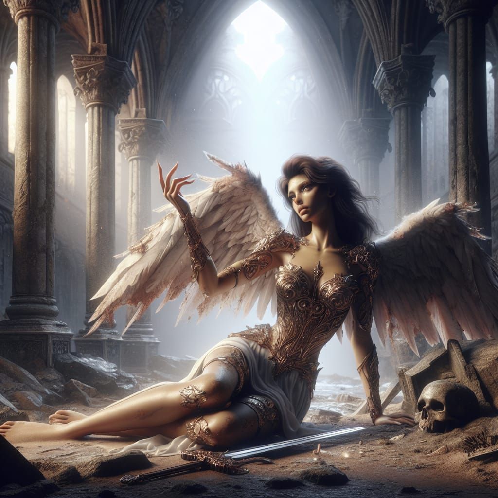 Fallen Angel in Dungeons & Dragons Style