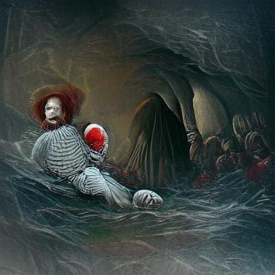 Scary Pennywise Horror Engraving