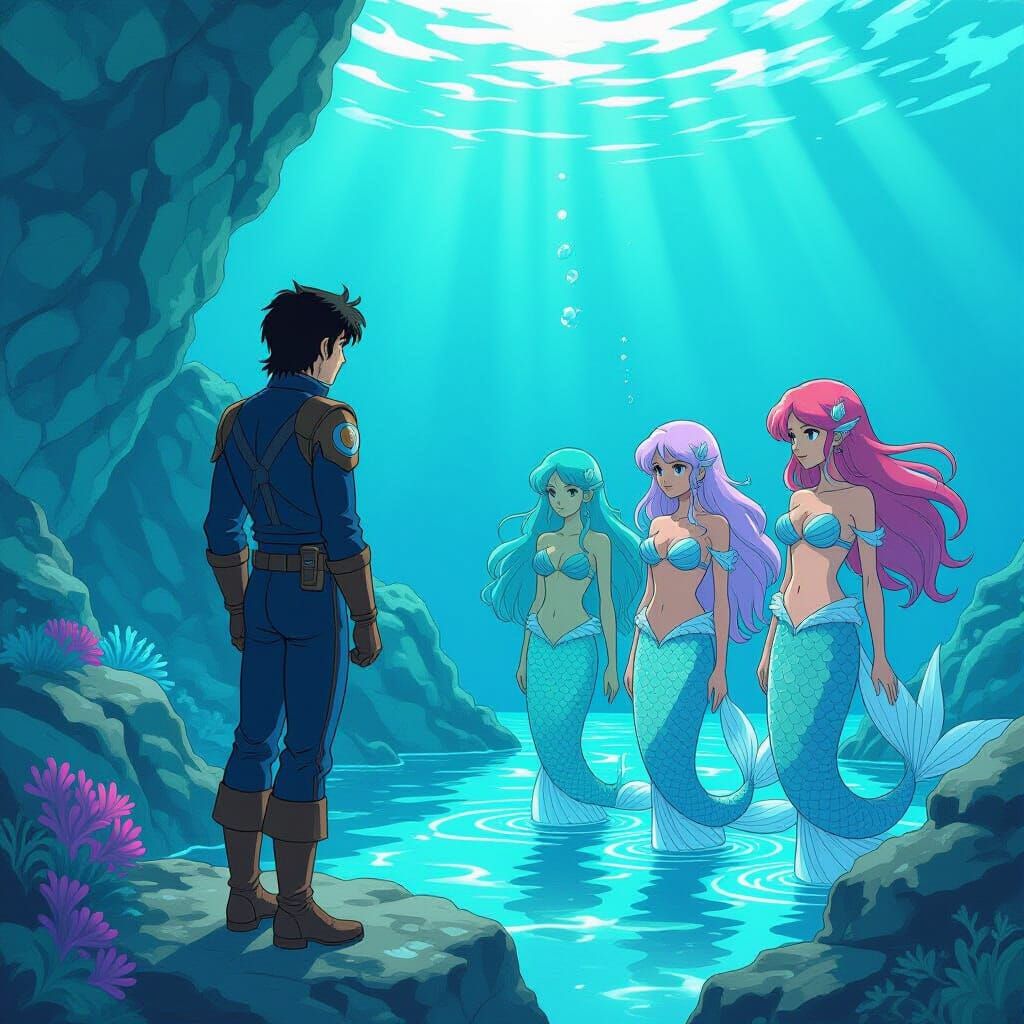 City Hunter Ryo Saeba Meets Mermaids by the Sea