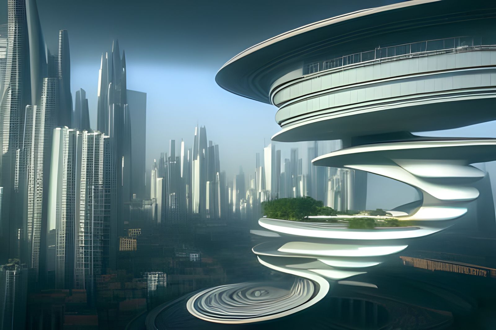 Futuristic City with Organic Architecture in Unreal Engine
