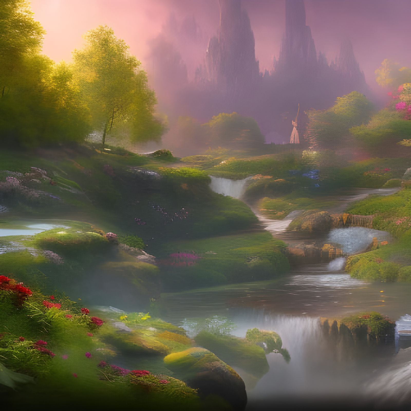 Secret Flower Garden: Detailed Matte Painting