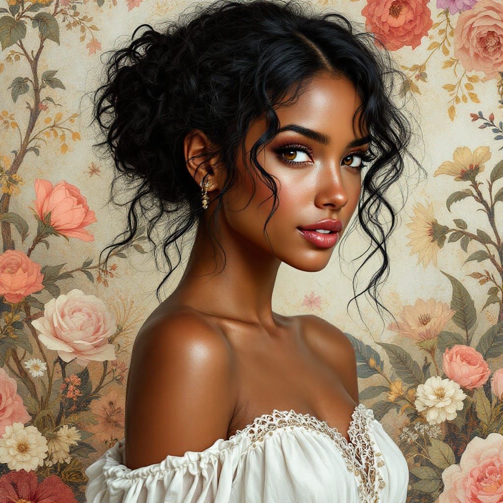 Elegant Gypsy Goddess in Soft Pastels