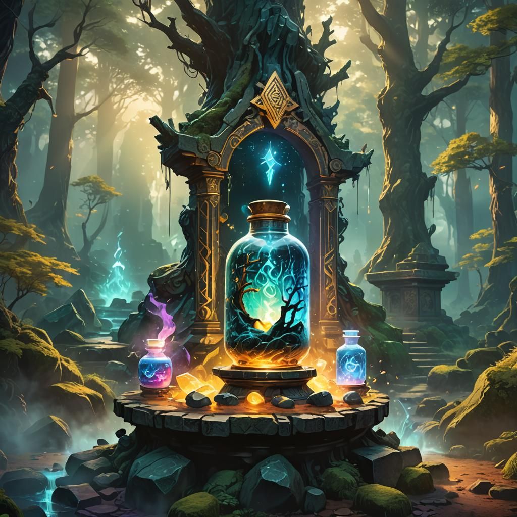 Mystical Mana Potion in Manga Comic Style