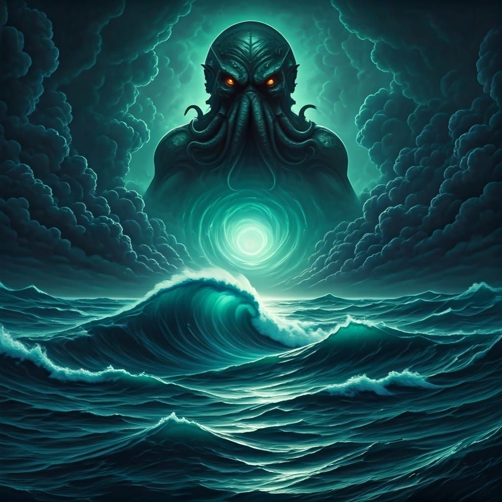 Cthulhu Emerges from the Deep: A Lovecraftian Vision