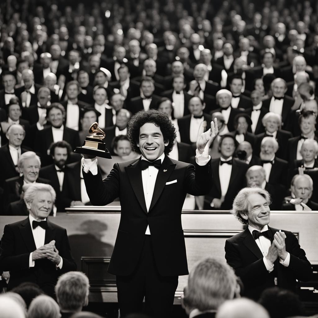 Conductor Receives Grammy Award in Candid Polaroid