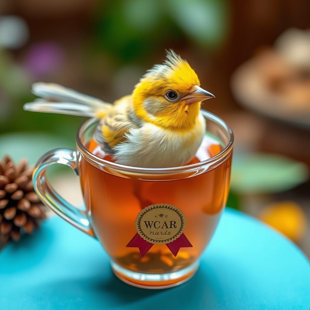 Awards-Winning Bird in Teacup Photography