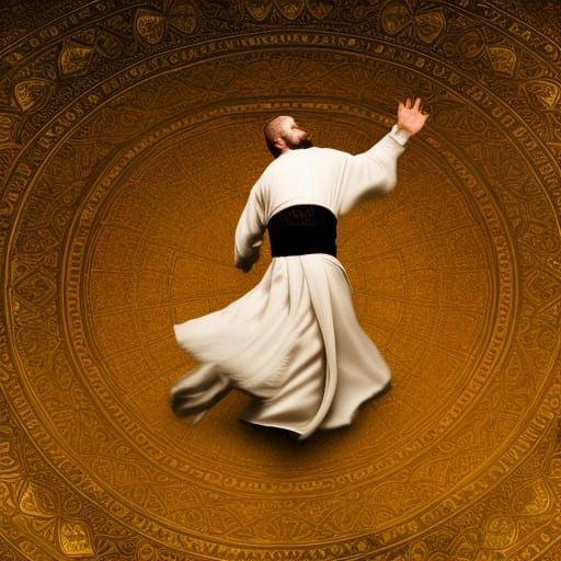 HD ultra detailed photo of the mystical group of Whirling De...