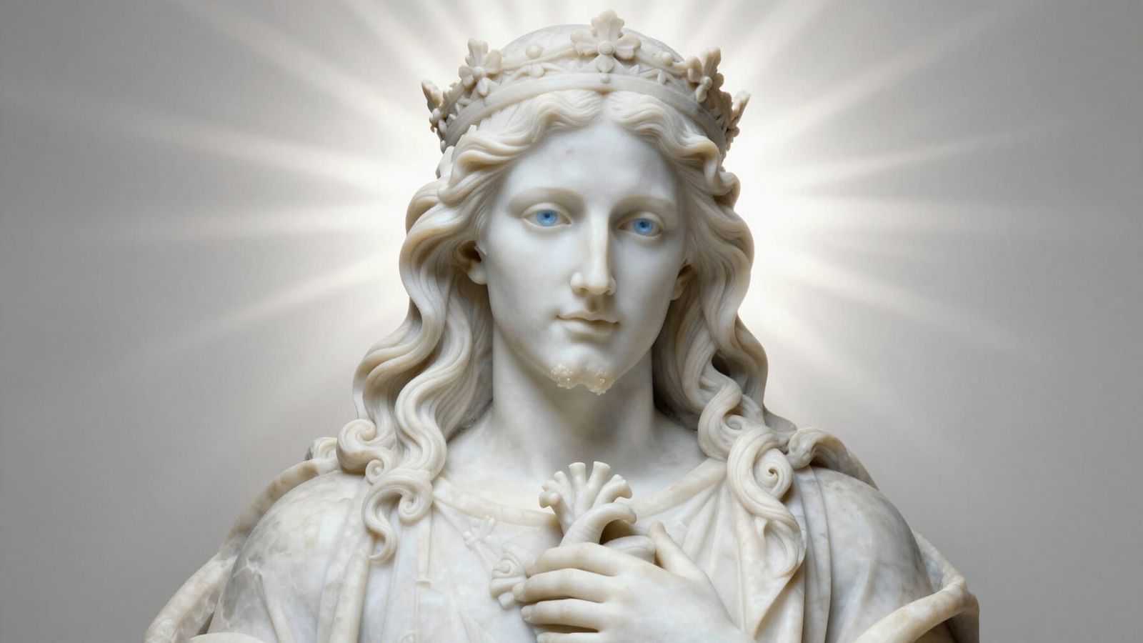 Lord Jesus Marble Sculpture with Sacred Heart