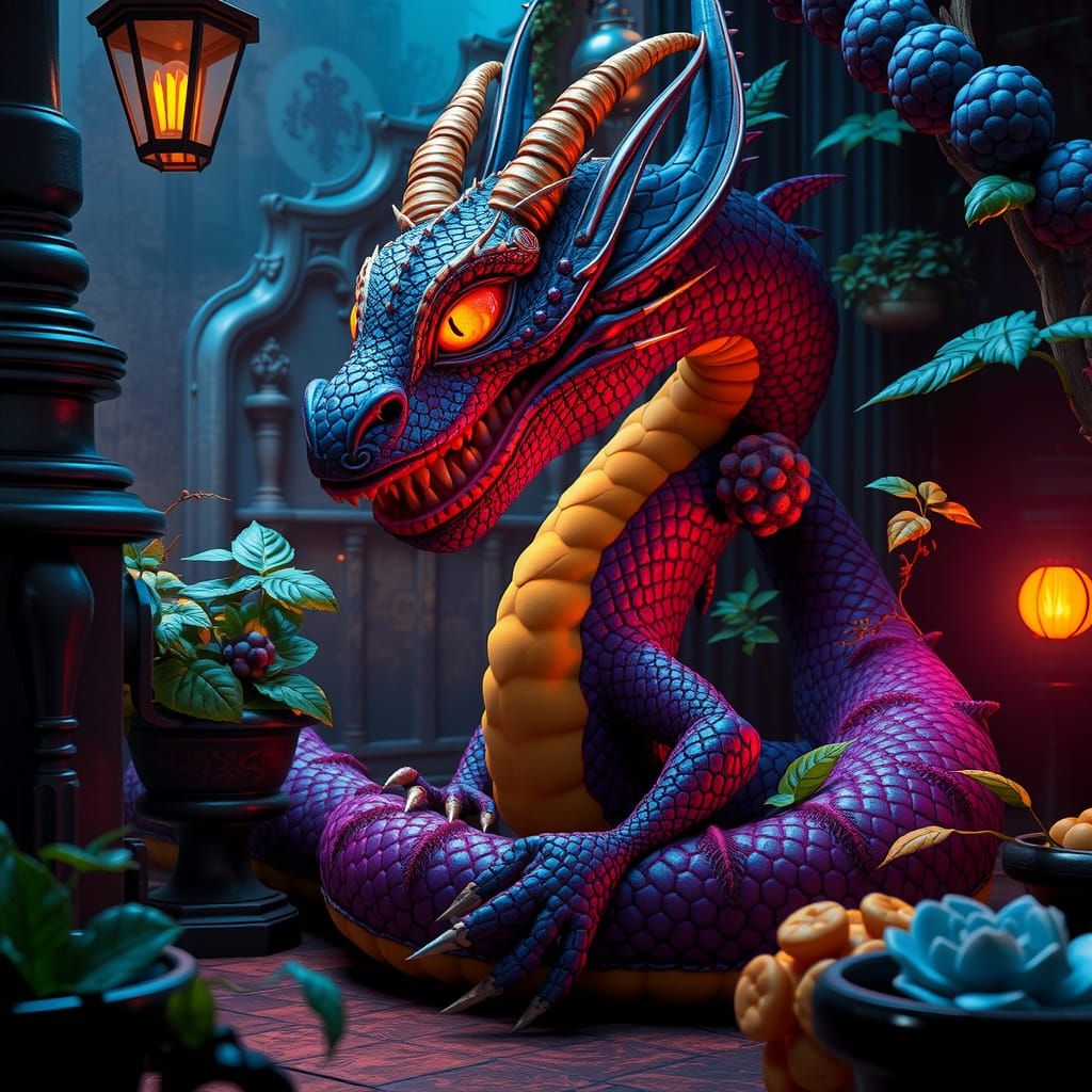 Blueberry Dragon in Little Shop of Horrors: Anime Art