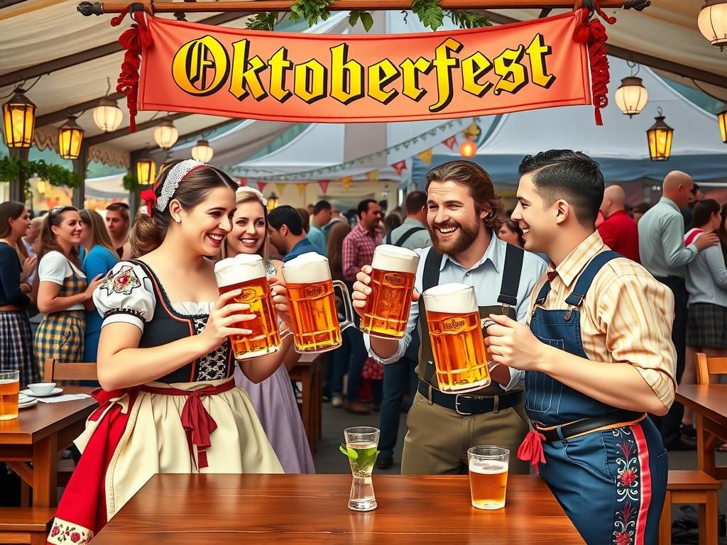 Oktoberfest Celebration in Bavarian Folkloric Style