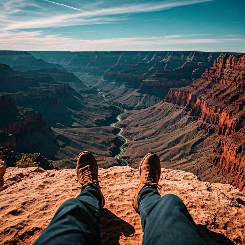Grand Canyon View from Mountain Edge in Cinematic Style