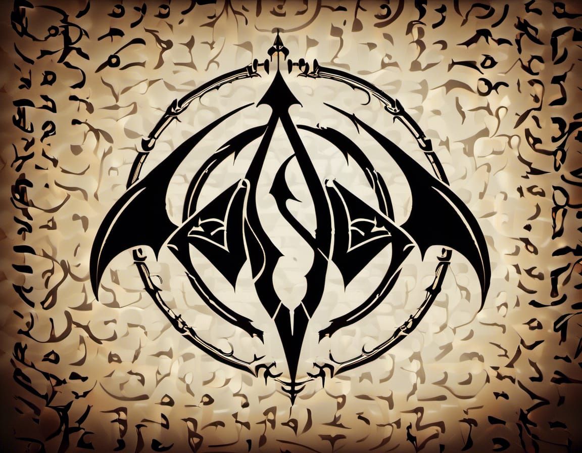Daedric Symbol with Voice Motif in Blues and Purples