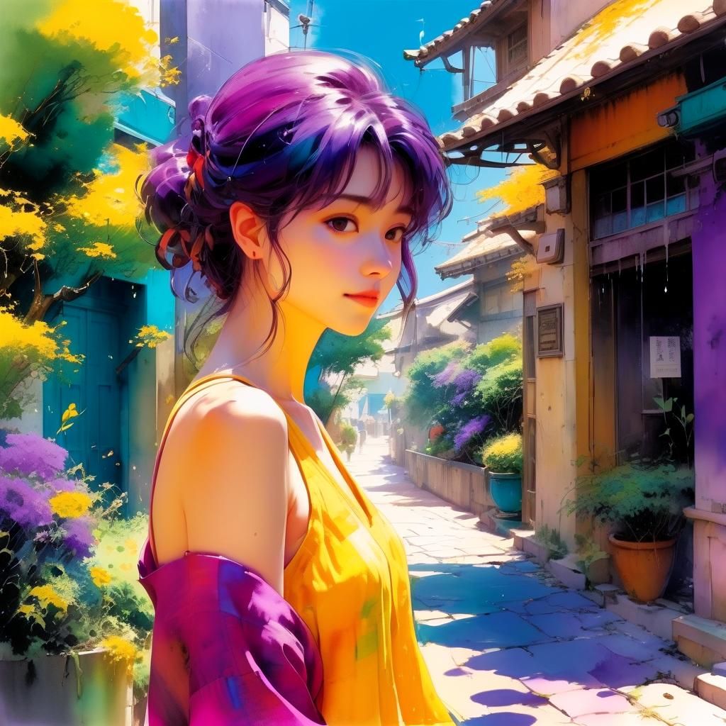 Anime Bikini Scene in Studio Ghibli Style