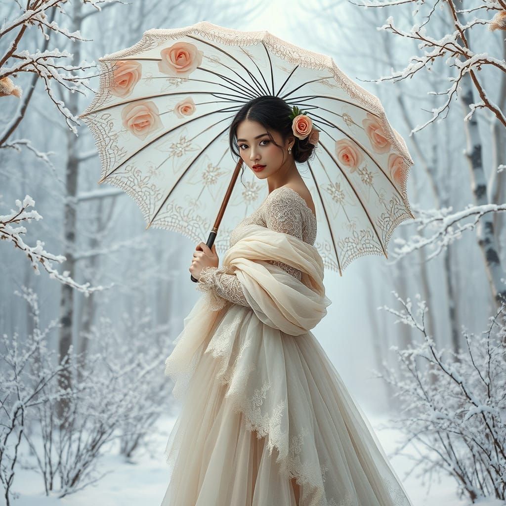 Under the queen of umbrella