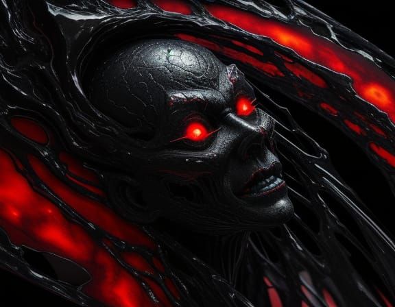 Distorted Demon Doll in Void, Surrealism Art