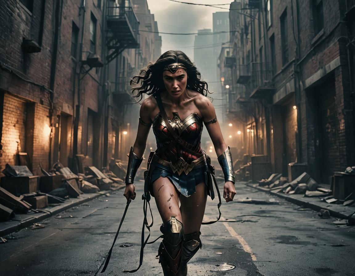 Wonder Woman Defeated in Gritty Urban Alleyway